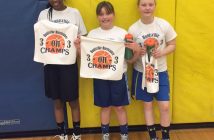5/6 girls winners (from left) Joanne Kahumba, Katie Fleming, and Millie Langais (Photo Samantha Garrod)
