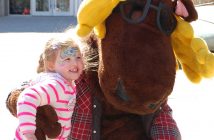 Young Rachel Orrell came all the way from the Scottish Highlands to meet Marty the Moose