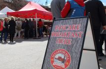 The all-day breakfast by the Rotary Club of Huntsville is always popular (and tasty!)
