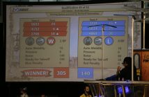 The scoreboard shows the points teams gather throughout a match (Photo courtesy of Andrew Johnston)
