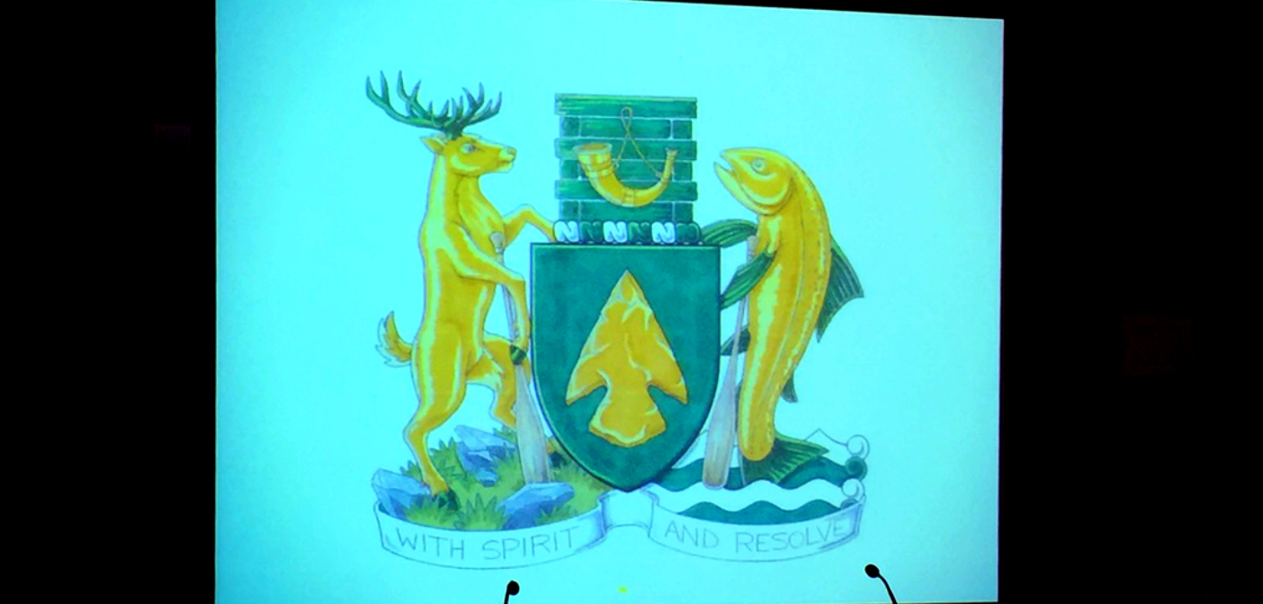 Initial design of the proposed coat of arms for Huntsville