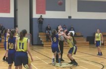 Celeste Dupuis at tip off to start the gold medal game (Photo: Sheila Roberson)