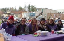 The registration table was full of smiling volunteers (from left) Judy White, Beth Ward, Melissa Pincoe, Jenna Hutchinson, Kylie Booth, Jennifer Nadrofsky, Brenda Wallis and Caryn Wainwright