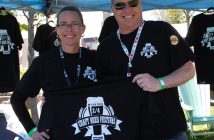 The smiling faces of Johanne Rae Stewart​ and Paul Stewart greeted those who wanted a festival t-shirt or buttons.