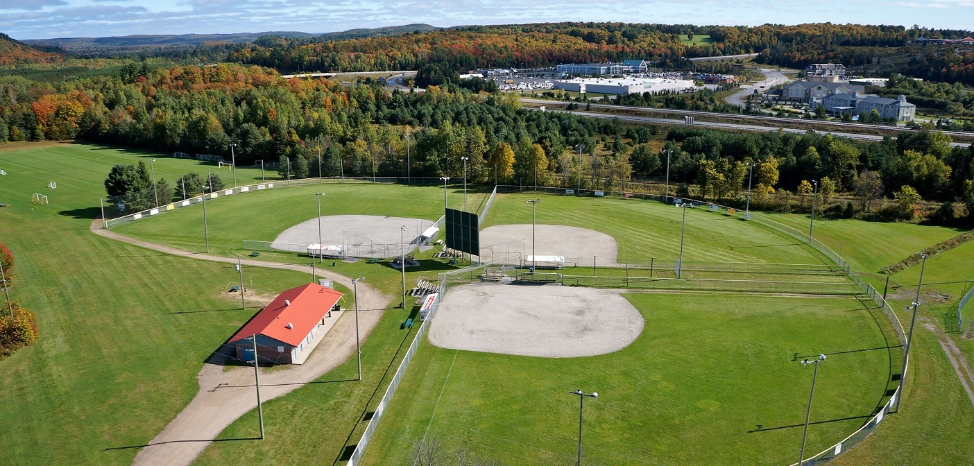 Three of the baseball diamonds at McCulley-Roberston Recreation Park. Not pictured is diamond F. (Photo: Town of Huntsville)