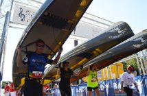 Algonquin Outfitters staff defintely proved their strength by participating in a race with canoes strapped to them. That is a loooooong portage!