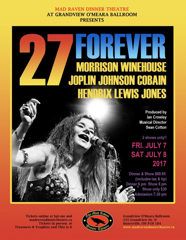 Mad Raven Dinner Theatre presents 27 Forever