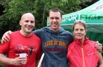 Huntsville Lake of Bays volunteer firefighters James Freund, Nick Musters and Caroline van den Bulk competed as a relay team.