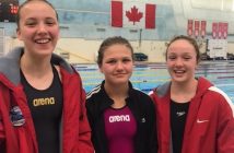 MUSAC swimmers Ally Goldring, Catrice Black and Branwyn Shaw