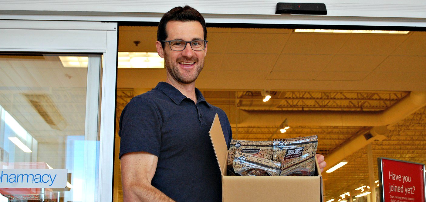 Matt Richter dropping off a box of Best Ever at Robinson’s Independent