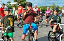 These young riders give the Mayor's Bike Ride a thumbs up