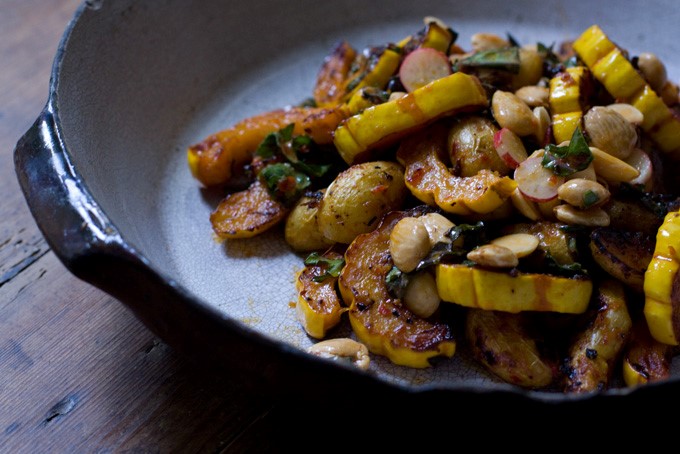 Roasted squash and kale salad