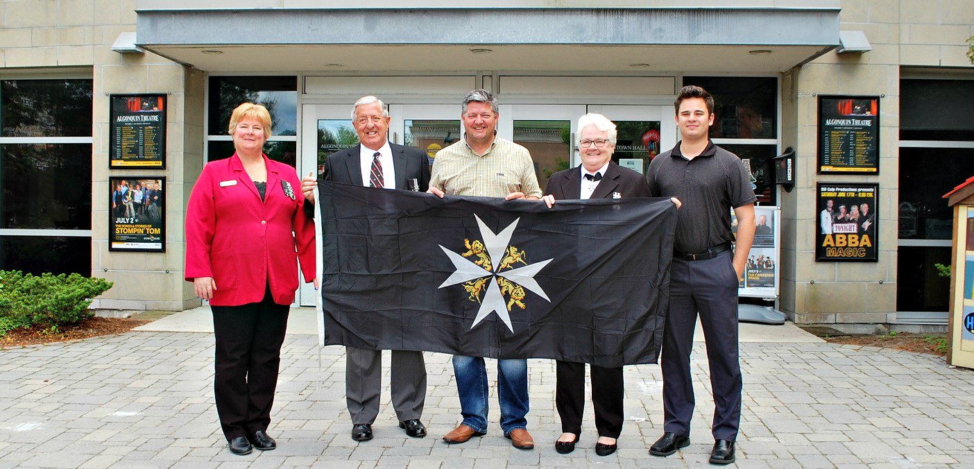(From left) SJA Barrie Simcoe Muskoka Branch Manager Cathy Banting, SJA volunteer Cameron Campbell, Mayor Scott Aitchison, SJA volunteer Claire Campbell and SJA marketing co-ordinator Grant Frey