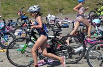 Nine-year-old girls in the transition area