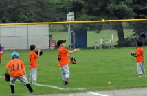 The Dr. Schickler Twins take to the field for a warm-up