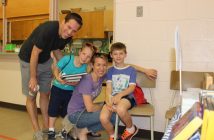 Ehren, Jack, Robin and Noah Cory from Toronto had fun searching through the books