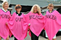 (From left) Sarah Caswell, Diane Bickley, Karen Thorn and Leslie Caswell want to 'Ponch Out Breast Cancer'