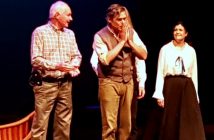Grant Grant Nickalls (centre, with Roy MacGregor, left, and Cydney Jones) gestures his thanks to the audience at the end of When Winnie Knewgestures his thanks to the audience at the end of When Winnie Knew