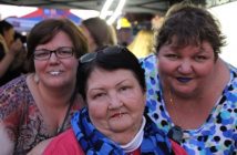 Mary-Anne Hildebrandt, Eileen Hildebrandt and Sherry Searle show off their Smashbox lips (Photo: Liz Rice)