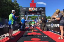 At the finish line - shown here for the IronKIDS triathlon - volunteers offer congratulations, water and support (Photo: Rich Treholm)