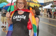 Michelle Emson from Bracebridge ON shows off her Canadian pride (Photo: Grant Gibbs)