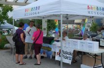 Information about Muskoka Pride was at the ready thanks to helpful volunteers