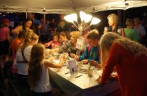 Many in the crowd paused to create a watercolour landscape