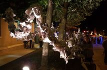 Sherry Peddie helped festival-goers create a huge paper chain to link their lives together