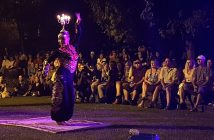 Renowned acrobat Aygul surprised the crowd at the Town Docks with a candlestick contortion act