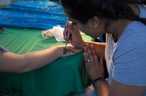Festival-goers could have intricate henna art applied to their hands