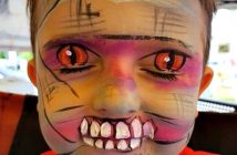 Janice's more elaborate facepainting includes full-face designs with painted eyelids (Photo: Painted Kids)