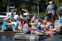 These spectators had a front row seat for the action.
