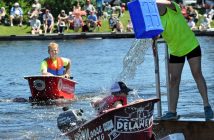Moose Delaney's gets soaked at the NyDock floating stage (Photo: Cheyenne Wood)