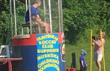 The Soccer Day 2017 dunk tank fundraiser supported the Muskoka Children's Foundation