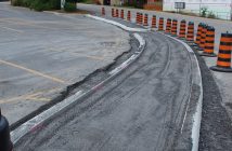 Pedestrian islands will both control traffic flow and provide a safe location for people to walk