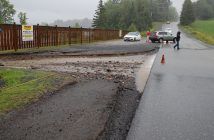 Water cascading down the ski hill in Hidden Valley washed out a large section of the parking lot at Hidden Valley Beach