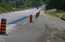 New pavement and some pylons were the only evidence of a washout on Highway 60 at Maplehurst Dr on Wednesday morning
