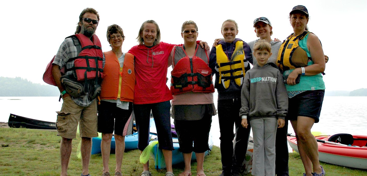 Fairvern staff and family members supported the paddle, too: (back from left) George Moody, Trudy Moody, Andrea Gaian, Amber Payne, Melissa Martin, Kim Williams, Marlene Müller and (in front) Gabby Williams
