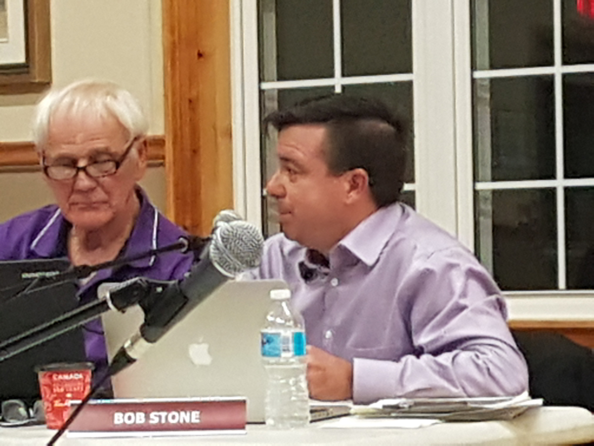 Huntsville Councillor Bob Stone, right.