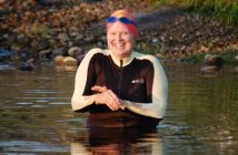 Joy Jarvis began her 12km swim at just after 7 a.m. on August 27. The route took her from the Town Docks, up the Muskoka River, across Hunters Bay, around Lake Vernon's Centreview Island and back again.
