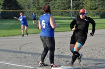 Walsh Property Maintenance, blue, met Kelsey’s, black, on the diamond