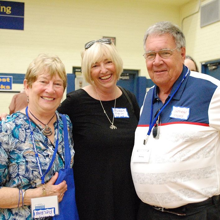 (From left) Nancy Fielding nee Flynn ('64), Susan Lowe nee Main (who left in '63 for another school in Ottawa), and George Young (who left in '61 to pursue a career in radio)