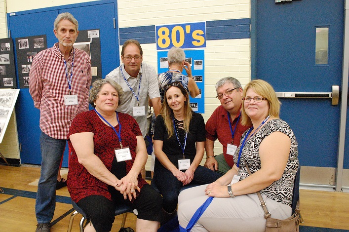 (From left) Galen Secord, Catherine West nee Lawson ('70s), Grant Wager, Bev Brown, Andrew West ('70s), and Lisa Wager