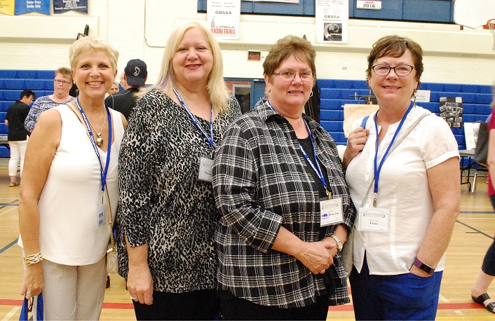 Members of the class of '75 (from left) Colleen Mitchell nee Knight, Heather Thompson, Ruth Conlin-Demaine and Brenda Potts