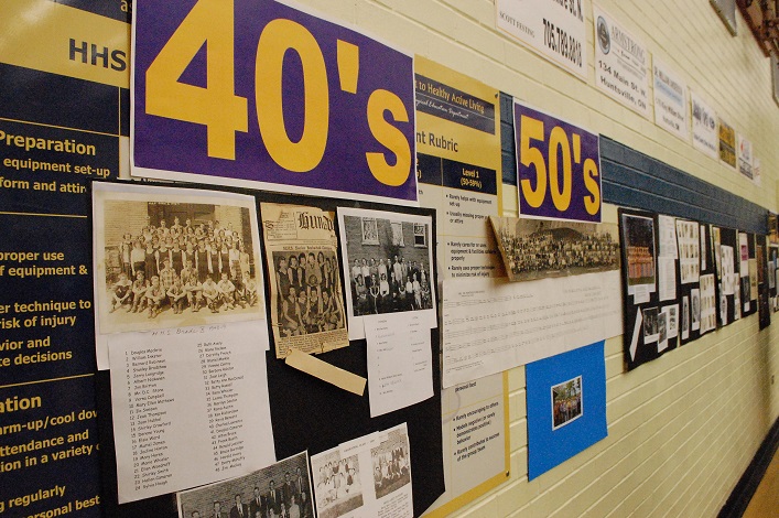 Photos from across the decades were displayed on the gym's walls