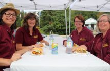 Kelley-Anne Belfry, Elizabeth Sirek, Kellie Heap and Susan Skebo from Tasso Lake Heating dropped by in support.