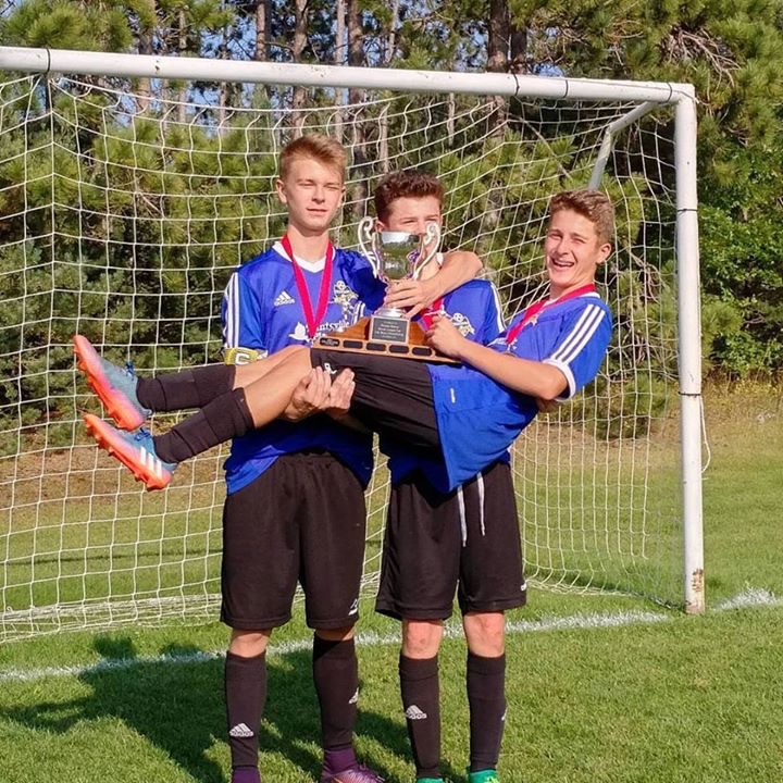 Co-captains (from left) Michael Sykes, Drew Gardiner and Luke Mensour. All three have been playing soccer since they were four years old and Rep soccer since 2012. 