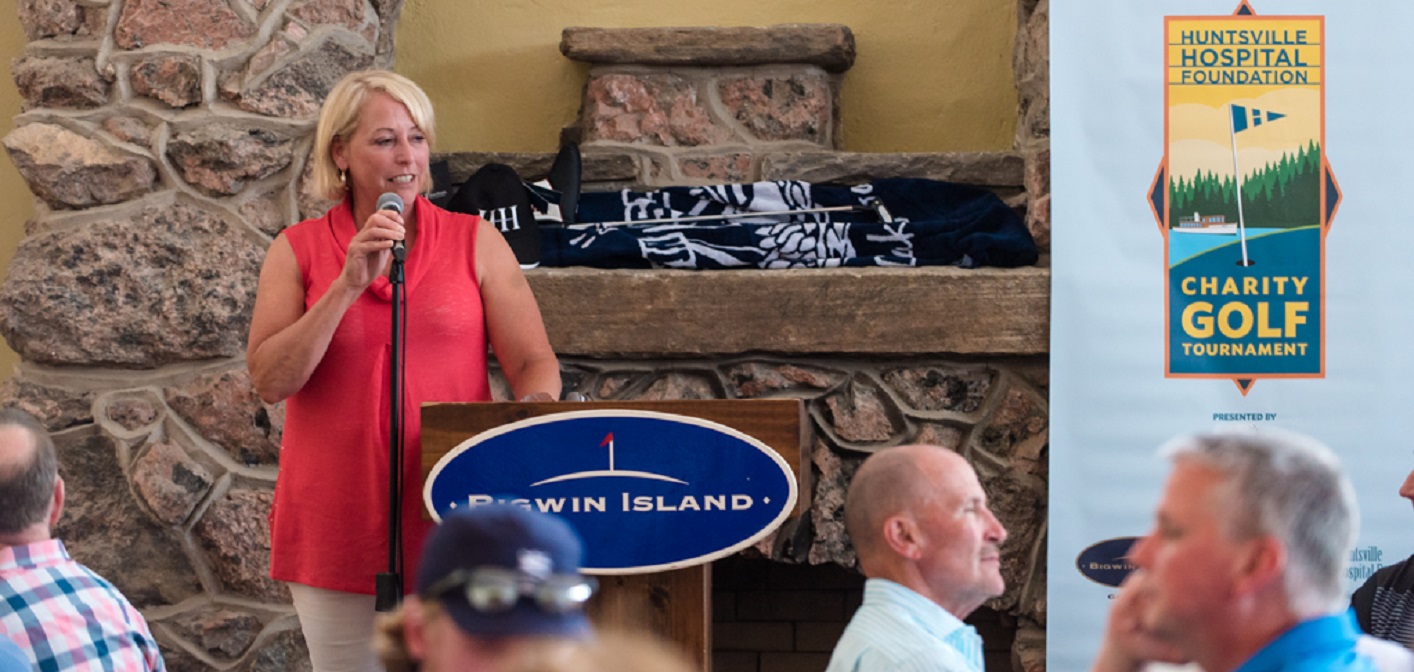 Katherine Craine, Huntsville Hospital Foundations executive director at the charity golf tournament at Bigwin Island