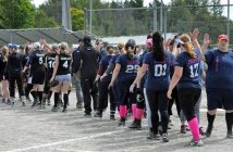 Kelsey‘s, in black, vs league champs HRC Twits