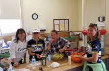 Volunteers (from left) Annette Casullo, Tracey Christian, Joan Kennedy and Sybille Pieper ensured the cyclists were well fed after their ride